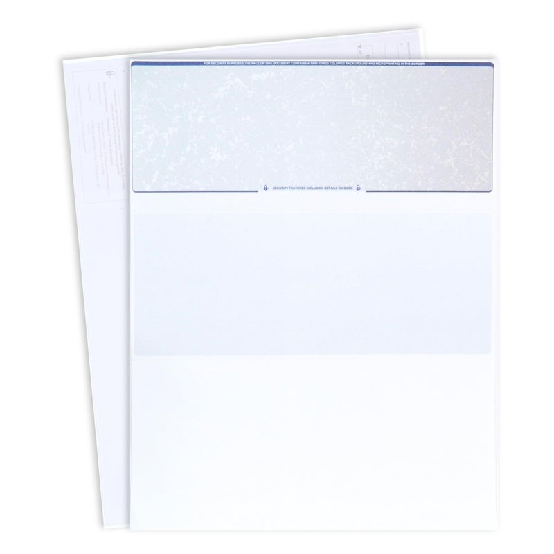 EnDoc Computer Check Paper - 50 Sheets - Business Checks on Top and Stub on Bottom - Security Features & Laser Printer Compatible with Quickbooks Blank Check Stock - Blue Red - Image 1